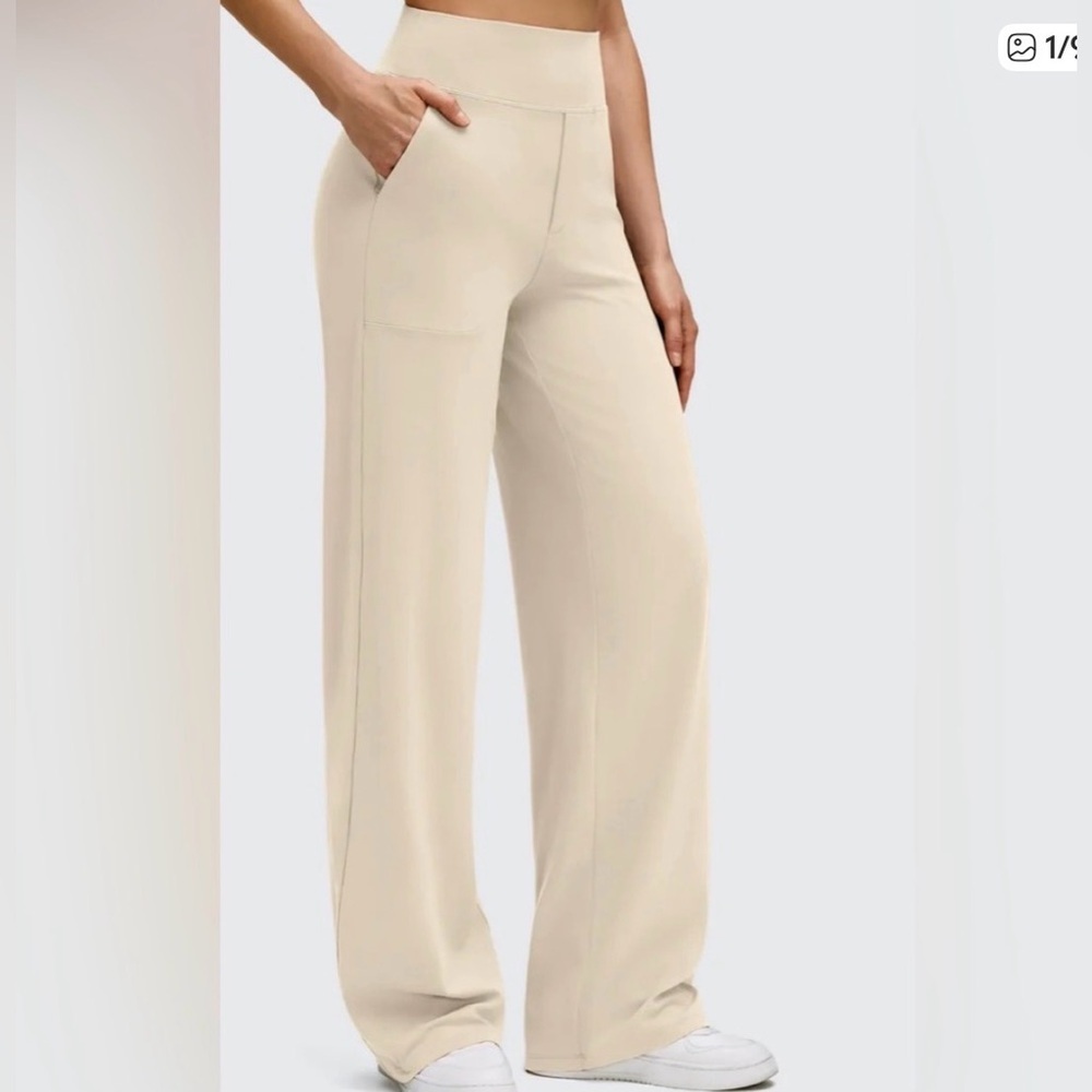 NWT G4Free‎ Wide Leg Yoga Pants Light Beige Small
